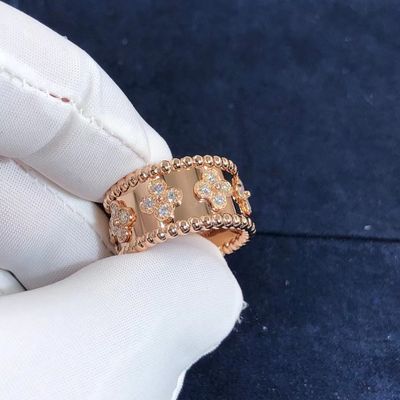 Quality Medium Model VCA Van Cleef Perlee Clover Ring 18k Gold Support Private Customization factory