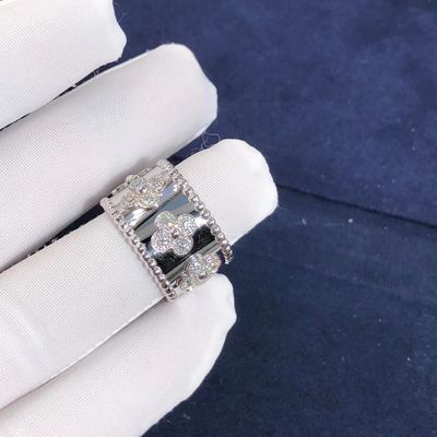 Quality Medium Model VCA Van Cleef Perlee Clover Ring 18k Gold Support Private Customization factory