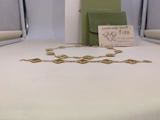 Quality VCA Vintage Alhambra Bracelet 5 Motifs 18k Yellow / Rose / White Gold Bracelet factory