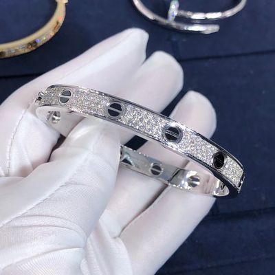 Quality High End Jewelry 18K Gold Car Tier LOVE Bracelet Diamond Paved For Women'S factory