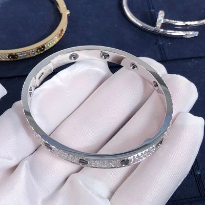 Quality High End Jewelry 18K Gold Car Tier LOVE Bracelet Diamond Paved For Women'S factory