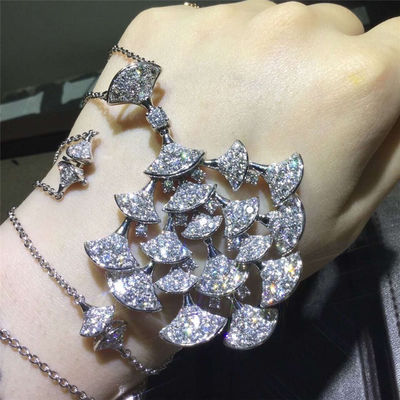 Quality Fan Shape Women'S Luxury Jewelry Diva'S Dream Luxury Diamond 18k White Gold factory