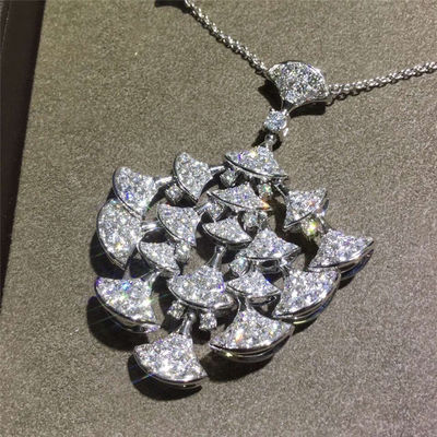 Quality Fan Shape Women'S Luxury Jewelry Diva'S Dream Luxury Diamond 18k White Gold factory