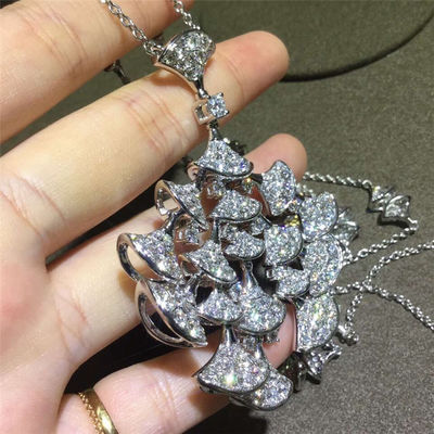 Quality Fan Shape Women'S Luxury Jewelry Diva'S Dream Luxury Diamond 18k White Gold factory