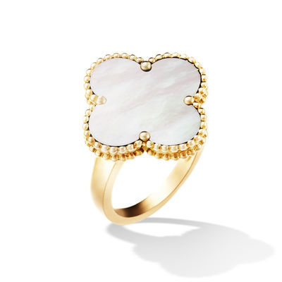 Quality VCARF78900 Van Cleef And Arpels Magic Alhambra Ring Yellow Gold With Flower Shape factory