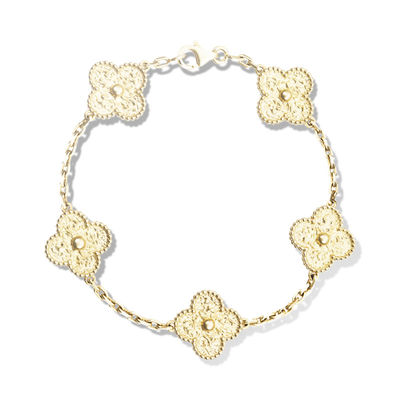 Quality Flower Shaped 18K Gold Bracelet 5 Motifs VCARO1IE00 For Girlfriend / Wife factory