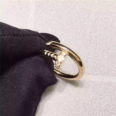 Quality 18K Yellow Gold Nail Ring No Gemstone , Simple Gold Ring With Diamond factory