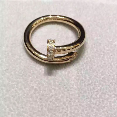 Quality 18K Yellow Gold Nail Ring No Gemstone , Simple Gold Ring With Diamond factory