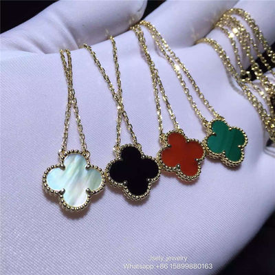 Quality Vintage Van Cleef And Arpels Alhambra Pendant In Yellow Gold Malachite Tiger'S Eye Pearl factory