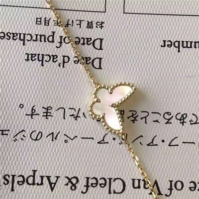 Quality White Mother Of Pearl 18K Gold Bracelet Sweet Alhambra Butterfly Bracelet factory