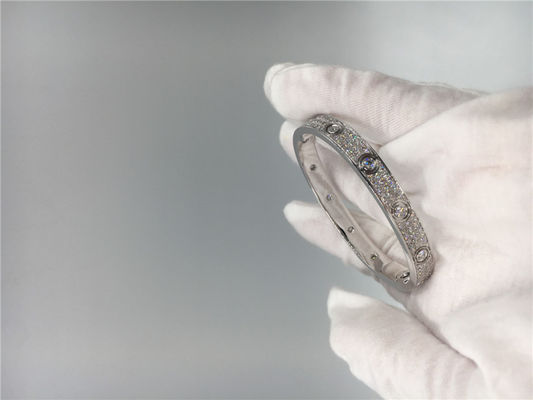 Quality Simple Diamond Bangle Bracelet , 18k White Gold  Love  Bracelet factory