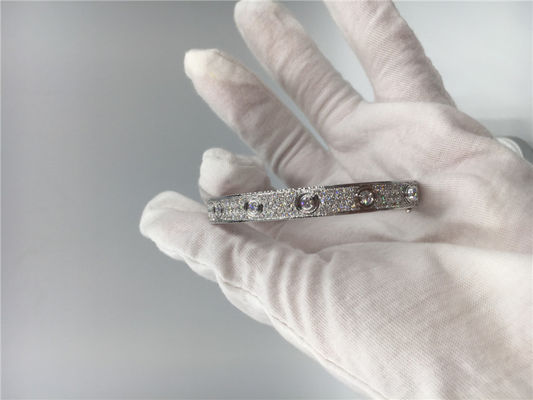 Quality Simple Diamond Bangle Bracelet , 18k White Gold  Love  Bracelet factory