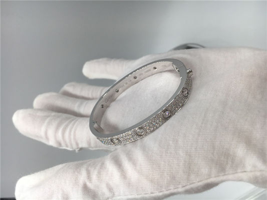 Quality Simple Diamond Bangle Bracelet , 18k White Gold  Love  Bracelet factory