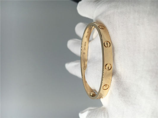 Quality Love Bracelet Yellow Gold , Handmade Love Bangle Bracelet For Gift factory