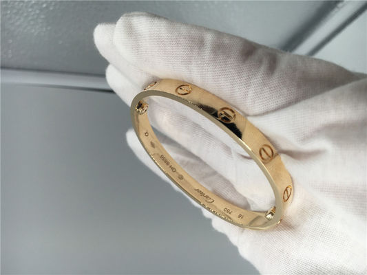 Quality Love Bracelet Yellow Gold , Handmade Love Bangle Bracelet For Gift factory