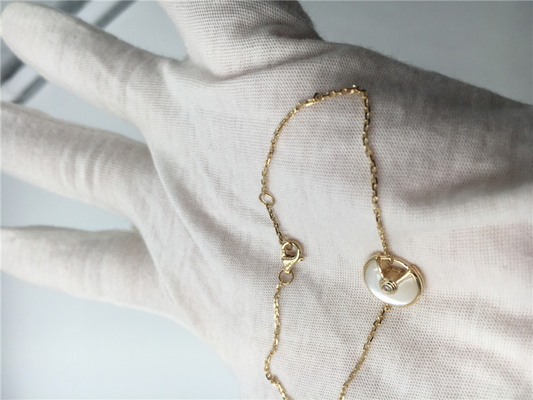 XS Model Luxury Gold Jewelry Amulette Bracelet Set With A Brilliant - Cut Diamond
