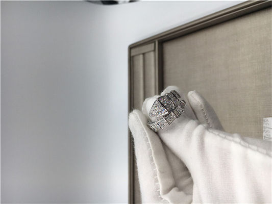 Quality Customized Serpenti 18k White Gold Diamond Engagement Rings Classic factory
