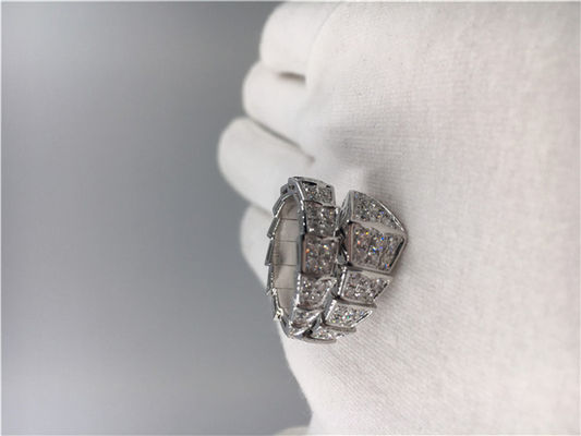 Quality Customized Serpenti 18k White Gold Diamond Engagement Rings Classic factory