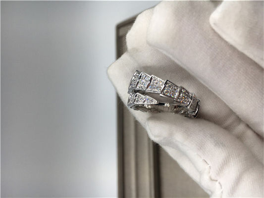 Quality Customized Serpenti 18k White Gold Diamond Engagement Rings Classic factory