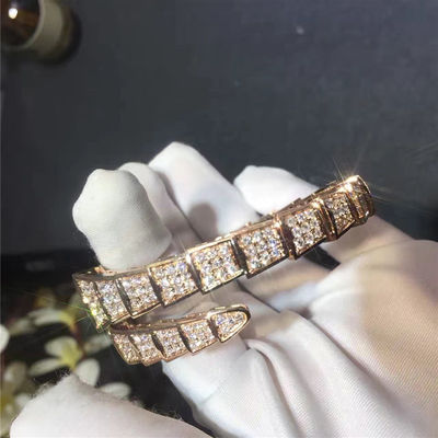 Quality Luxury Jewelry Serpenti Bracelet BR856126 With Rubellite Head , Diamond Bangle Bracelet 18K factory