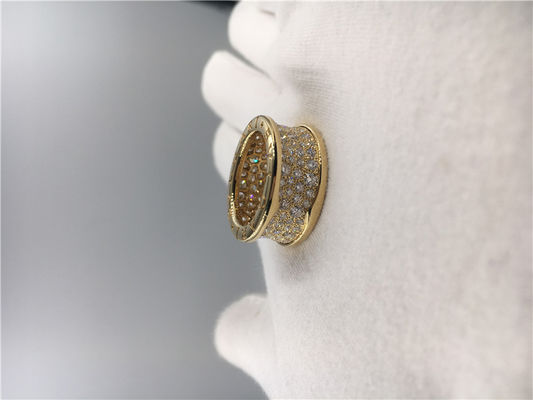 Quality Luxury Jewelry Mens Wedding Bands , 18k Yellow Gold Vintage Luxury Jewelry Rings With Diamonds factory