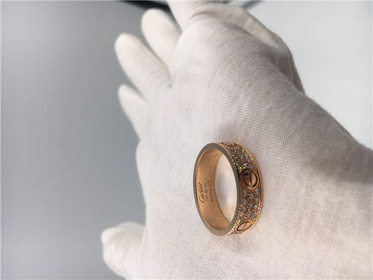 Quality Wedding Rings Luxury Gold Jewelry , Luxury 18K Gold  Love Wedding Band factory