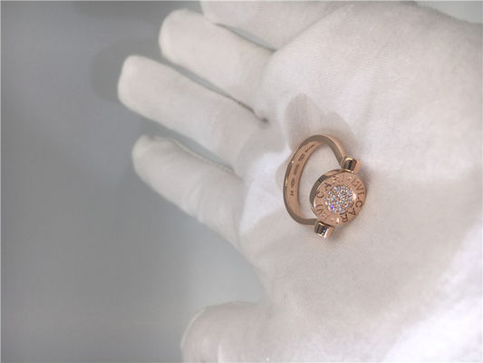 Quality 18K Luxury Jewelry Jewelry Vintage Rose Gold Engagement Rings With Mother Of Pearl / Pavé Diamonds factory