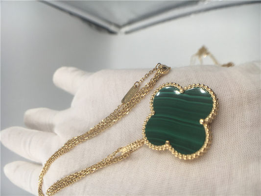 Quality No Diamond 18K Gold Necklace Magic Alhambra Handmade Elegant For Girl factory