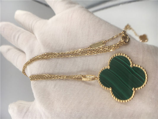 Quality No Diamond 18K Gold Necklace Magic Alhambra Handmade Elegant For Girl factory
