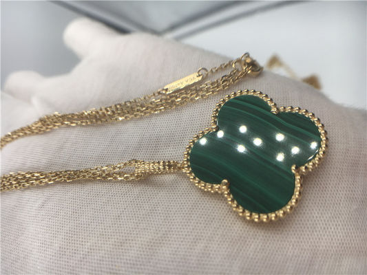 Quality No Diamond 18K Gold Necklace Magic Alhambra Handmade Elegant For Girl factory