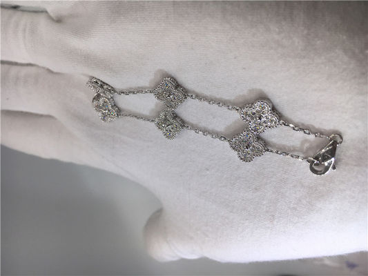 Quality Full Diamond Luxury Diamond Jewelry Sweet Alhambra Bracelet 6 Motifs White Gold factory