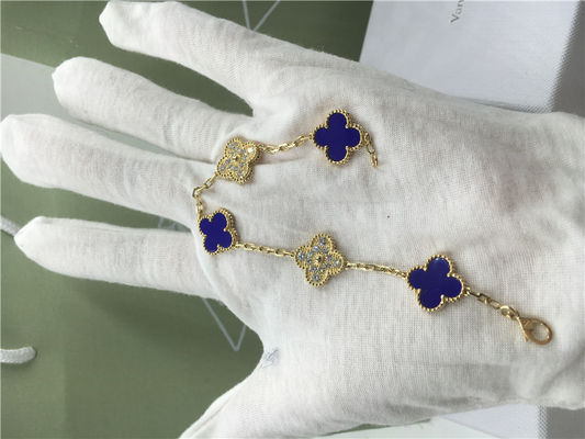 Quality Gold Chain Bracelet Womens With Malachite , 18k Vintage Gold Bangle Bracelet factory