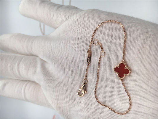 Quality Van Cleef Arpels 18K Gold Bracelet Sweet Style Carnelian For Young Girl factory