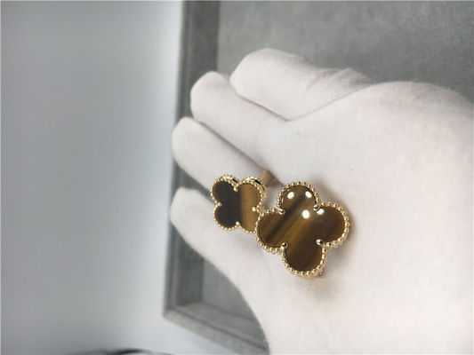 Quality Van Cleef Arpels Vintage Alhambra earrings 18k yellow gold with bois d’amourette factory