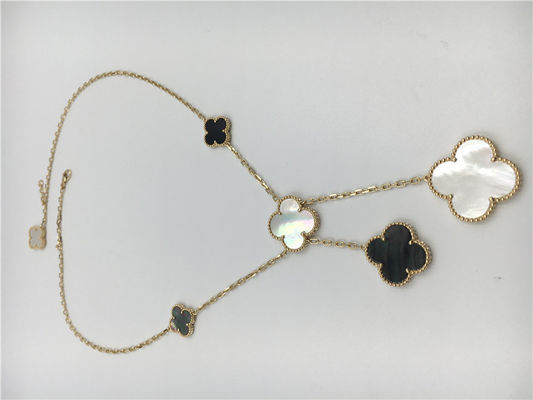 Quality 18k Yellow Gold Flower Shaped Necklace , Van Cleef Arpels Magic Alhambra Necklace factory