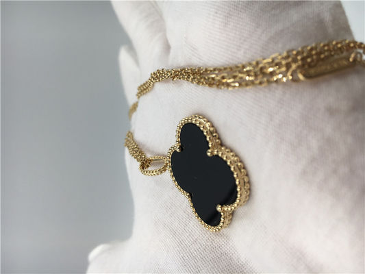 Quality Luxury Vintage Style 18K Gold Jewelry Alhambra Long Necklace For Girlfriend factory