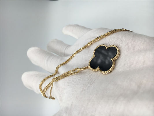 Quality Luxury Vintage Style 18K Gold Jewelry Alhambra Long Necklace For Girlfriend factory