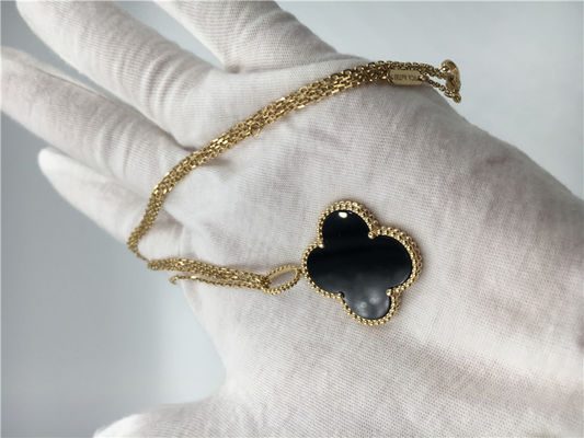 Quality Luxury Vintage Style 18K Gold Jewelry Alhambra Long Necklace For Girlfriend factory