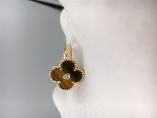 Quality Tiger’S Eye / Round Diamond 18K Gold Ring Handmade Luxury For Wedding factory