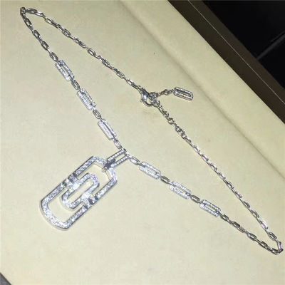 Quality Full Pavé Diamond Luxury Diamond Jewelry Luxury Jewelry Parentesi Nceklace 18K White Gold factory