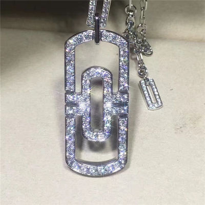 Quality Full Pavé Diamond Luxury Diamond Jewelry Luxury Jewelry Parentesi Nceklace 18K White Gold factory