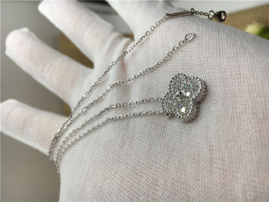 Quality Round Diamond 18K Gold Jewelry With Vintage Alhambra Pendant  VCARA46100 factory