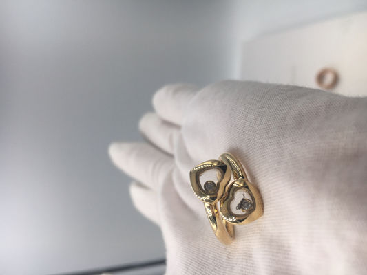 Quality Vintage Engagement Chopard Happy Curves Ring 18k Yellow Gold With Diamond factory