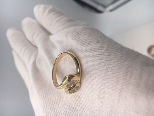 Quality Vintage Engagement Chopard Happy Curves Ring 18k Yellow Gold With Diamond factory