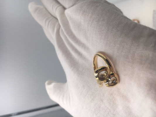 Quality Vintage Engagement Chopard Happy Curves Ring 18k Yellow Gold With Diamond factory