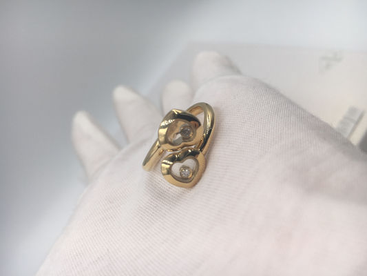 Quality Vintage Engagement Chopard Happy Curves Ring 18k Yellow Gold With Diamond factory