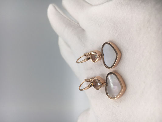Quality Chopard Happy Hearts earring 18k pink gold with diamond and mother-of-pearl factory