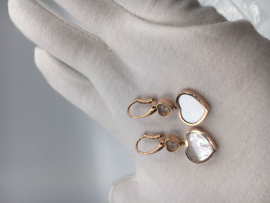 Quality Chopard Happy Hearts earring 18k pink gold with diamond and mother-of-pearl factory