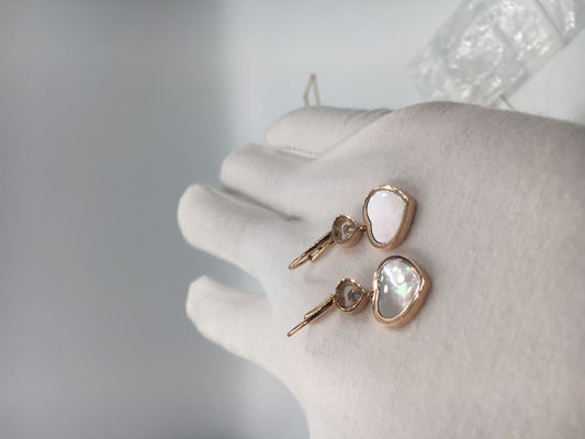 Quality Chopard Happy Hearts earring 18k pink gold with diamond and mother-of-pearl factory