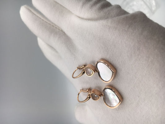 Quality Chopard Happy Hearts earring 18k pink gold with diamond and mother-of-pearl factory